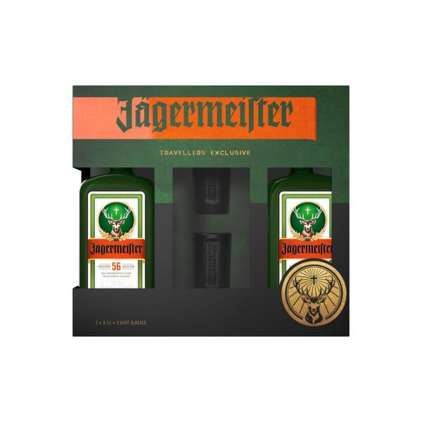 Jagermeister 35% 2x0.5L + Tin Cups