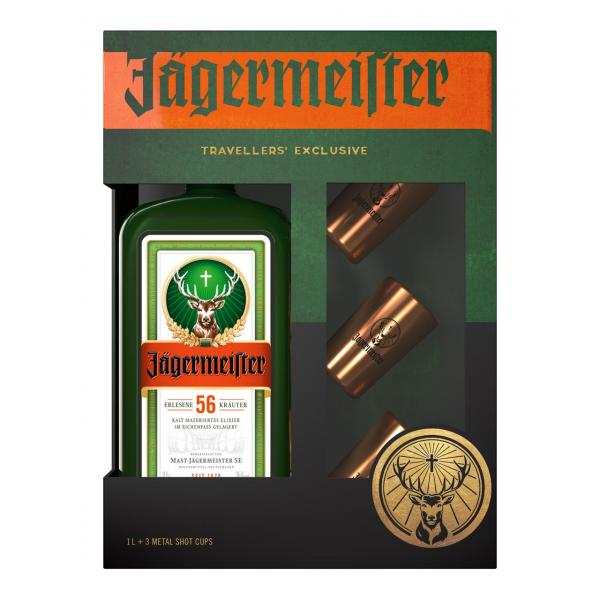 Jagermeister 35% 1L GP 3 shot cups