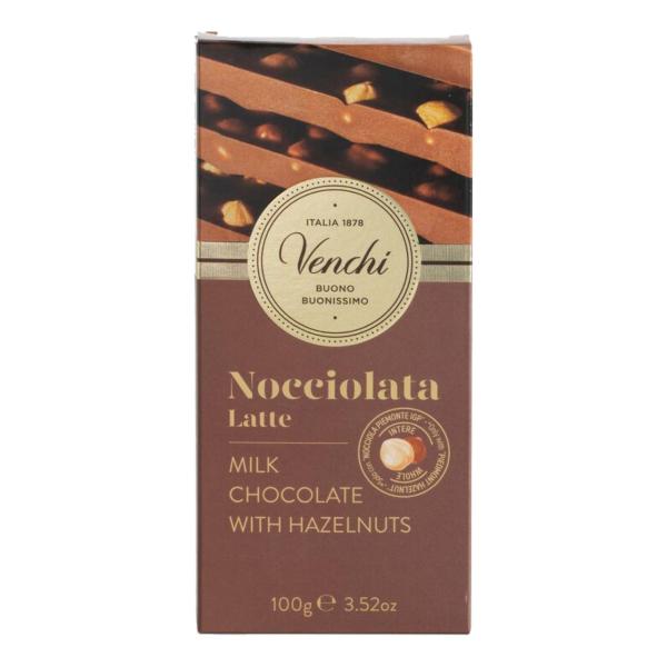 Venchi Milk Chocolate Hazelnut bar 95/100g.