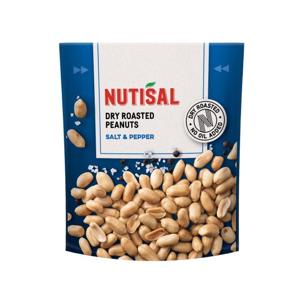 Nutisal Dry Roasted Peanuts with salt and pepper 175g
