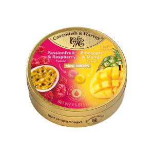 Cavendish & Harvey Fruit Fusion Passionfruit & Raspberry + Pineapple & Mango Tin 130g